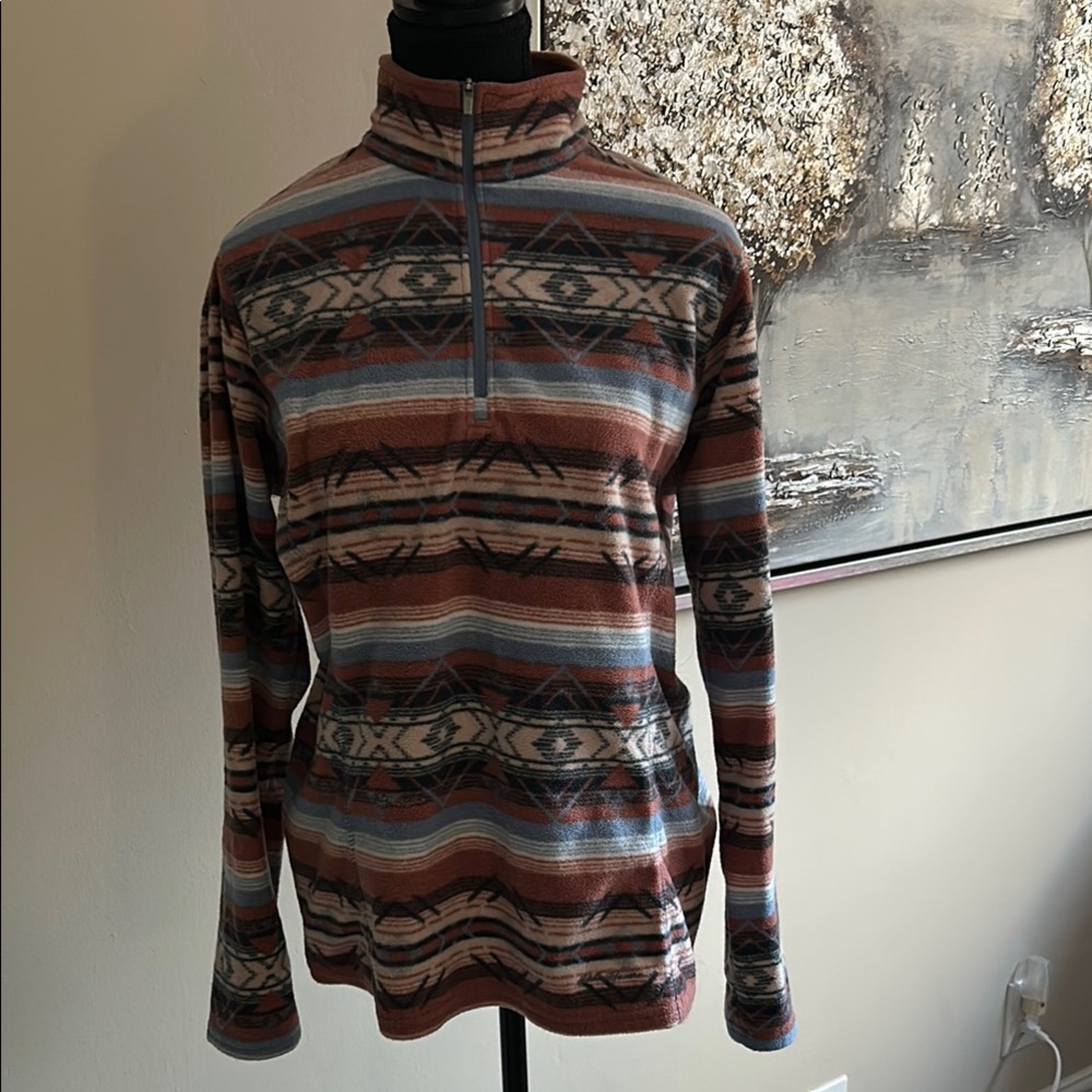 Eddie Bauer Multicolor Patterned Turtleneck Sweater